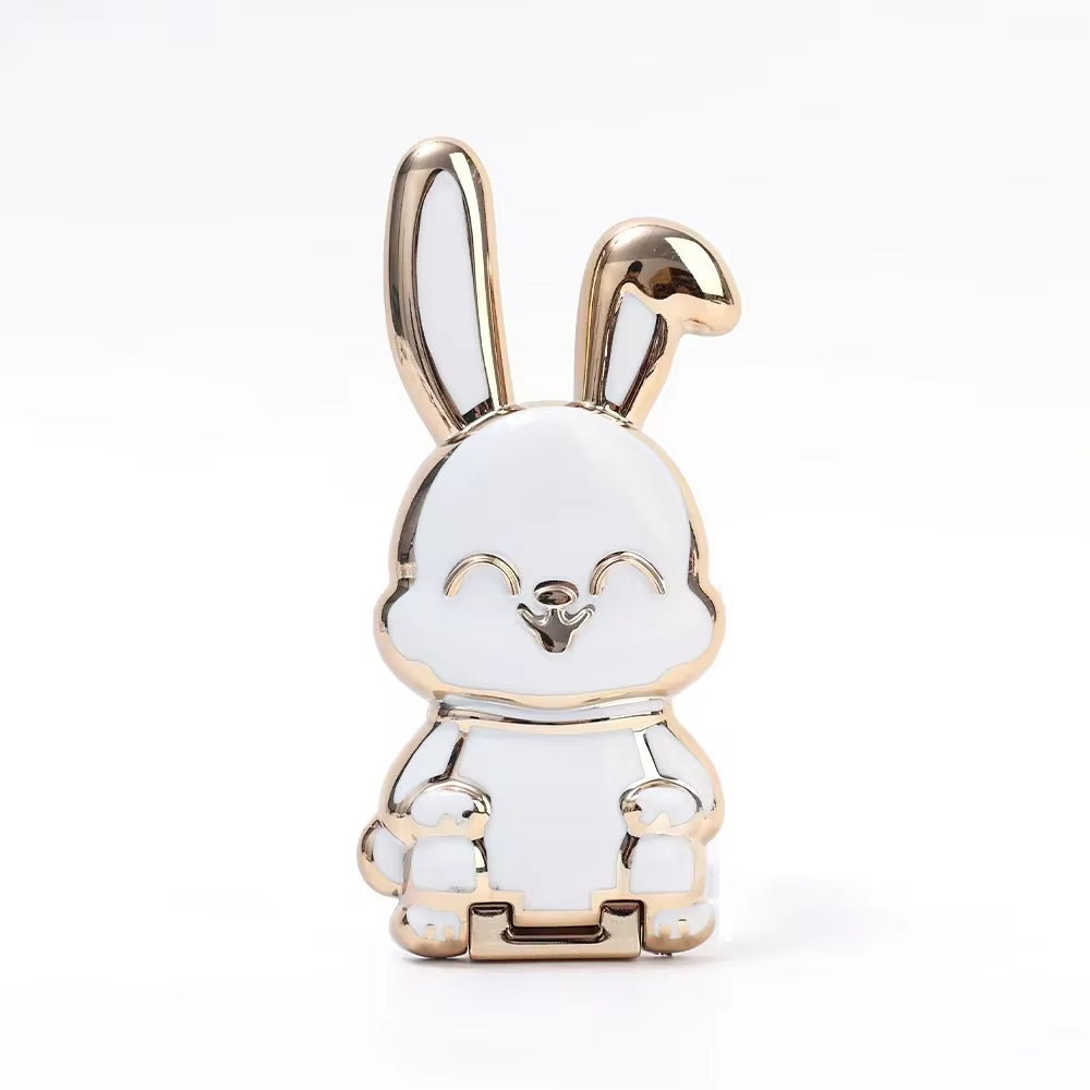 Finger Ring Phone Holder Desktop Ultra-Thin Cartoon Rabbit Phone Stand Foldable Buckle Adhesive Pull Rod Support Frame